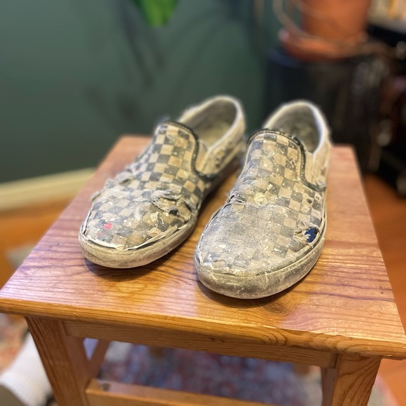 Vans checkerboard slip ons